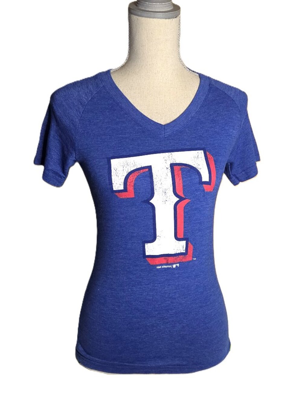 Women's Junior's Large Texas Rangers Baseball Fitted Graphic T-Shirt Tee MLB